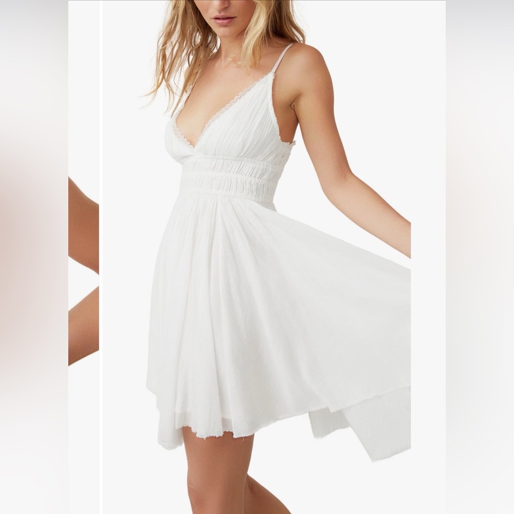 NWT Free People Delia Slip Ivory Casual Dress, GUC, size S